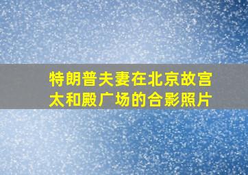 特朗普夫妻在北京故宫太和殿广场的合影照片