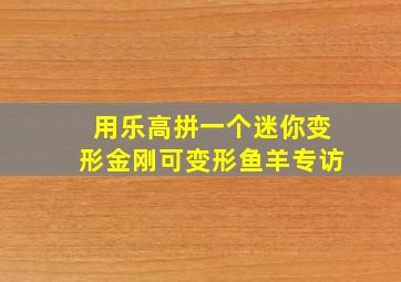 用乐高拼一个迷你变形金刚可变形鱼羊专访