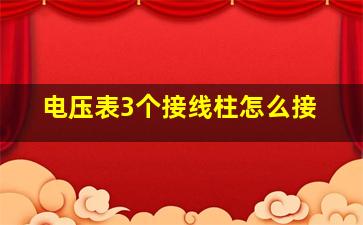 电压表3个接线柱怎么接