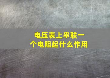 电压表上串联一个电阻起什么作用