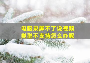 电脑录屏不了说视频类型不支持怎么办呢