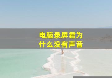 电脑录屏君为什么没有声音