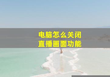 电脑怎么关闭直播画面功能