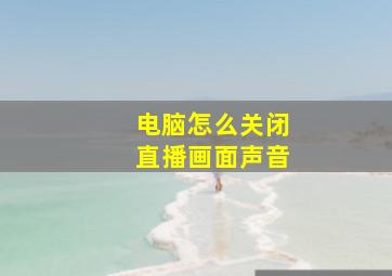 电脑怎么关闭直播画面声音