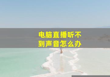 电脑直播听不到声音怎么办