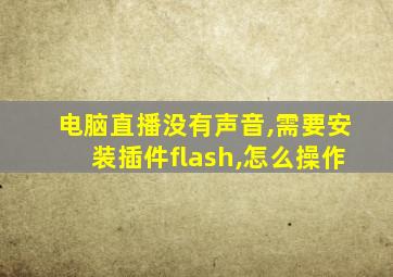 电脑直播没有声音,需要安装插件flash,怎么操作