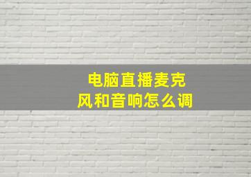 电脑直播麦克风和音响怎么调