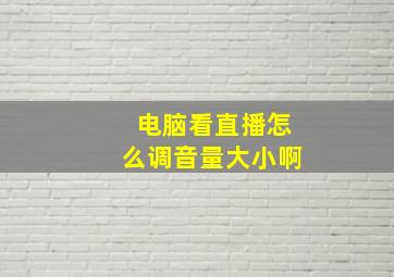 电脑看直播怎么调音量大小啊