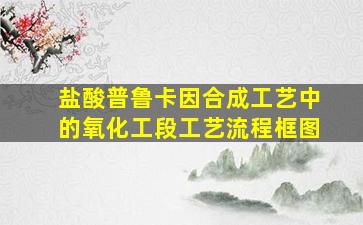 盐酸普鲁卡因合成工艺中的氧化工段工艺流程框图