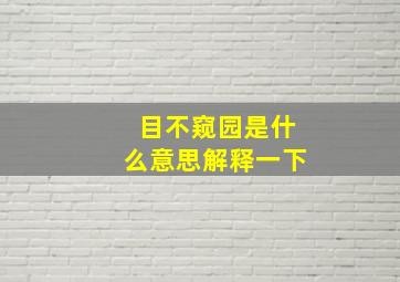 目不窥园是什么意思解释一下