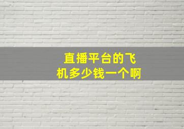 直播平台的飞机多少钱一个啊