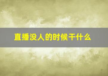 直播没人的时候干什么