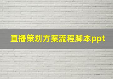 直播策划方案流程脚本ppt