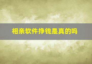 相亲软件挣钱是真的吗