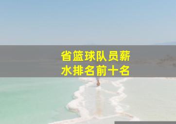 省篮球队员薪水排名前十名