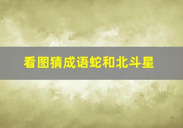 看图猜成语蛇和北斗星