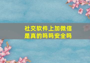 社交软件上加微信是真的吗吗安全吗