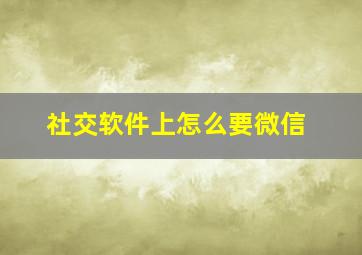 社交软件上怎么要微信