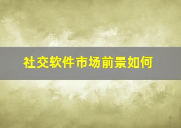 社交软件市场前景如何