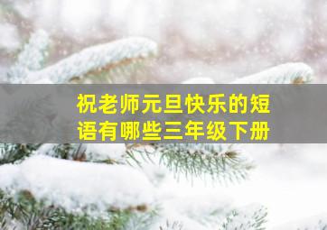 祝老师元旦快乐的短语有哪些三年级下册