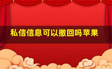 私信信息可以撤回吗苹果