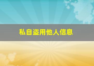 私自盗用他人信息