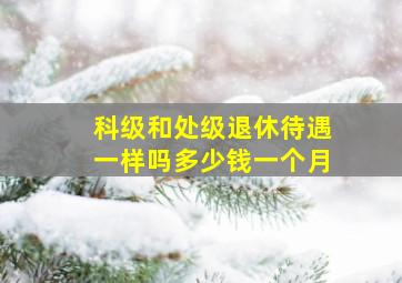 科级和处级退休待遇一样吗多少钱一个月