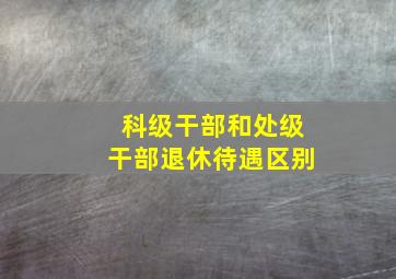 科级干部和处级干部退休待遇区别