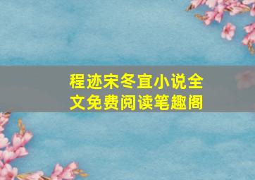 程迹宋冬宜小说全文免费阅读笔趣阁