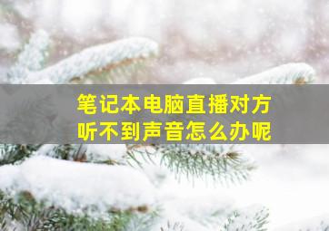 笔记本电脑直播对方听不到声音怎么办呢