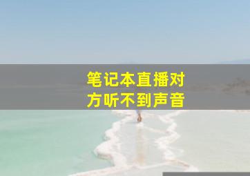 笔记本直播对方听不到声音