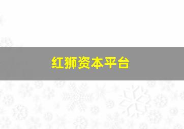 红狮资本平台