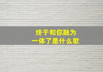 终于和你融为一体了是什么歌