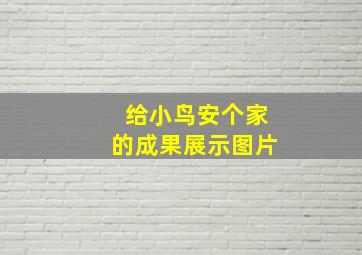 给小鸟安个家的成果展示图片