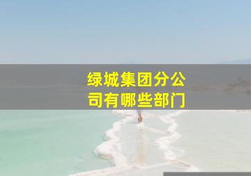 绿城集团分公司有哪些部门