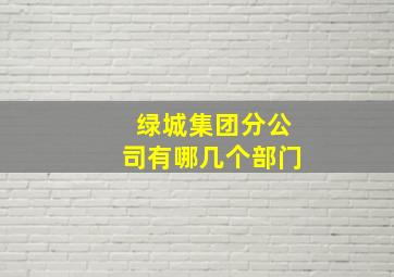 绿城集团分公司有哪几个部门