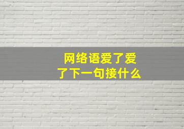 网络语爱了爱了下一句接什么