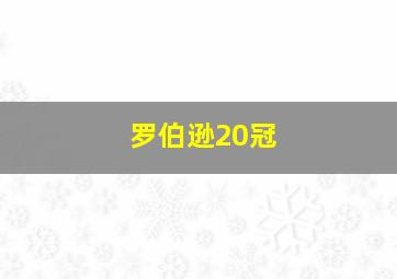 罗伯逊20冠