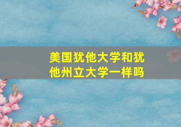 美国犹他大学和犹他州立大学一样吗