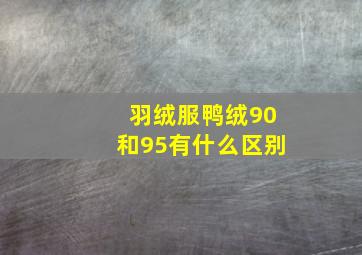 羽绒服鸭绒90和95有什么区别