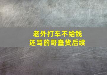 老外打车不给钱还骂的哥蠢货后续