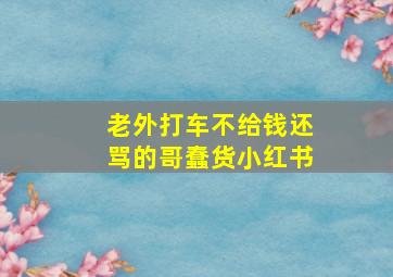 老外打车不给钱还骂的哥蠢货小红书