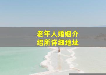 老年人婚姻介绍所详细地址