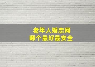 老年人婚恋网哪个最好最安全