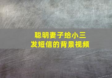 聪明妻子给小三发短信的背景视频