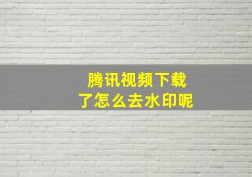 腾讯视频下载了怎么去水印呢