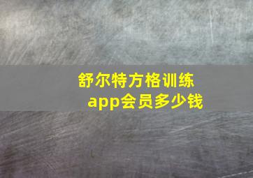 舒尔特方格训练app会员多少钱