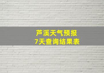 芦溪天气预报7天查询结果表