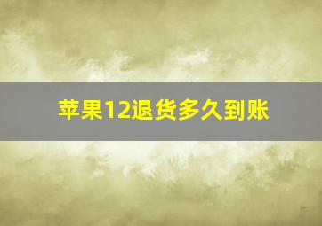 苹果12退货多久到账