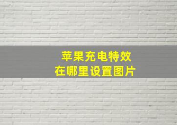 苹果充电特效在哪里设置图片